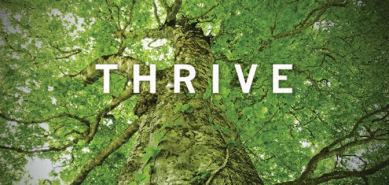 Thrive  – разрастаться (как трава), буйно, пышно расти, процветать.Созвучно с травенеть – зарастать травой, зеленеть, українським – трав’янити, травнити.